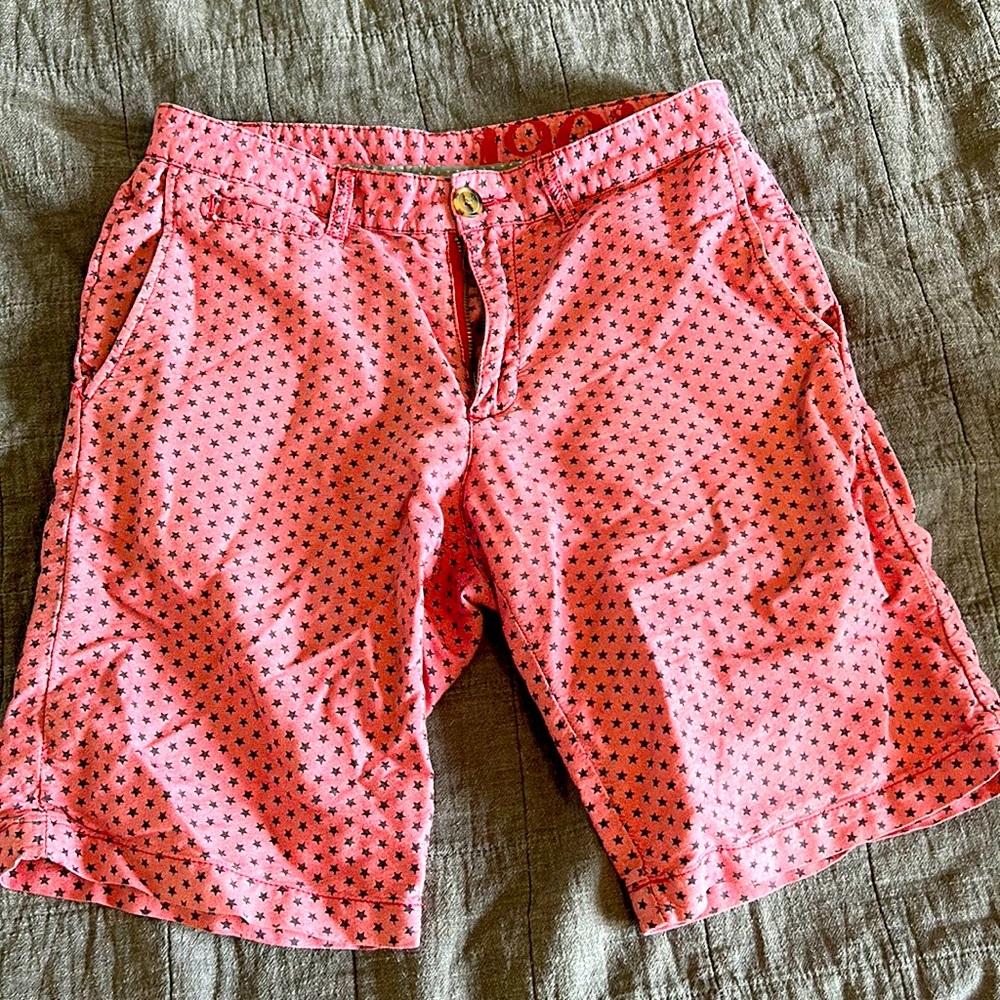 Men’s 1901 red shorts with black stars size 29 waist